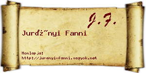 Jurányi Fanni névjegykártya